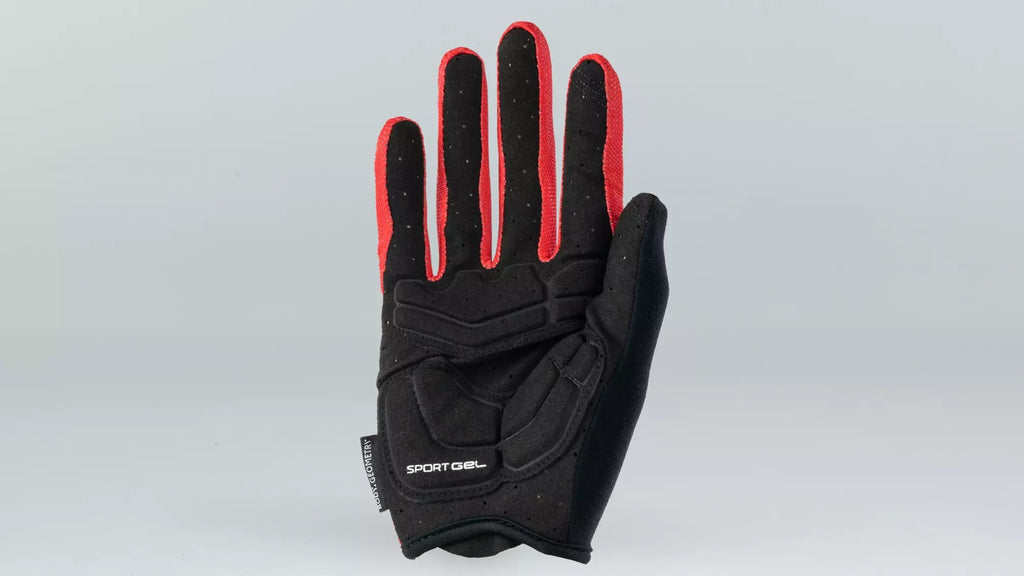 Guantes Ciclismo Specialized Body Geometry Sport Gel Dedo Largo Hombre - Rojo