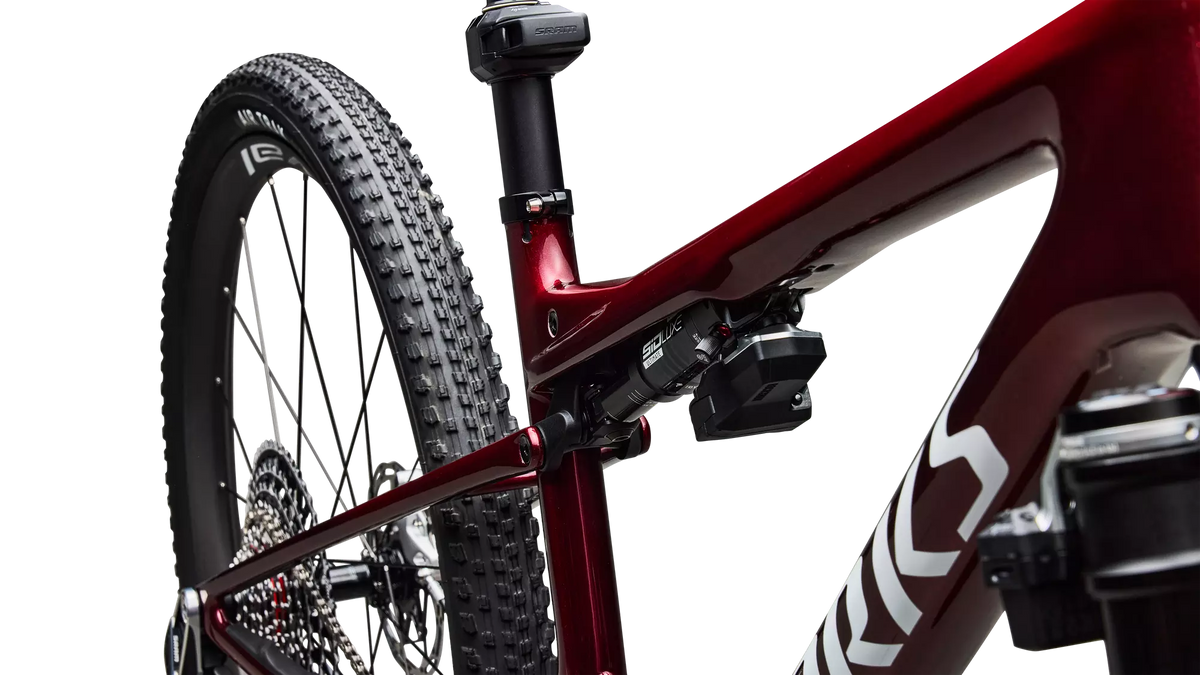 Specialized S-Works Epic 9 L Color:  Gloss Red Tint Over Red Reflex Pearl Edge Fade