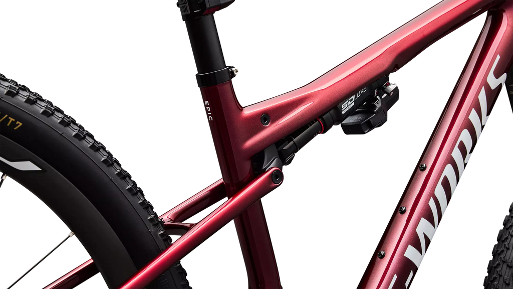 Specialized S-Works Epic 9 L Color:  Gloss Red Tint Over Red Reflex Pearl Edge Fade