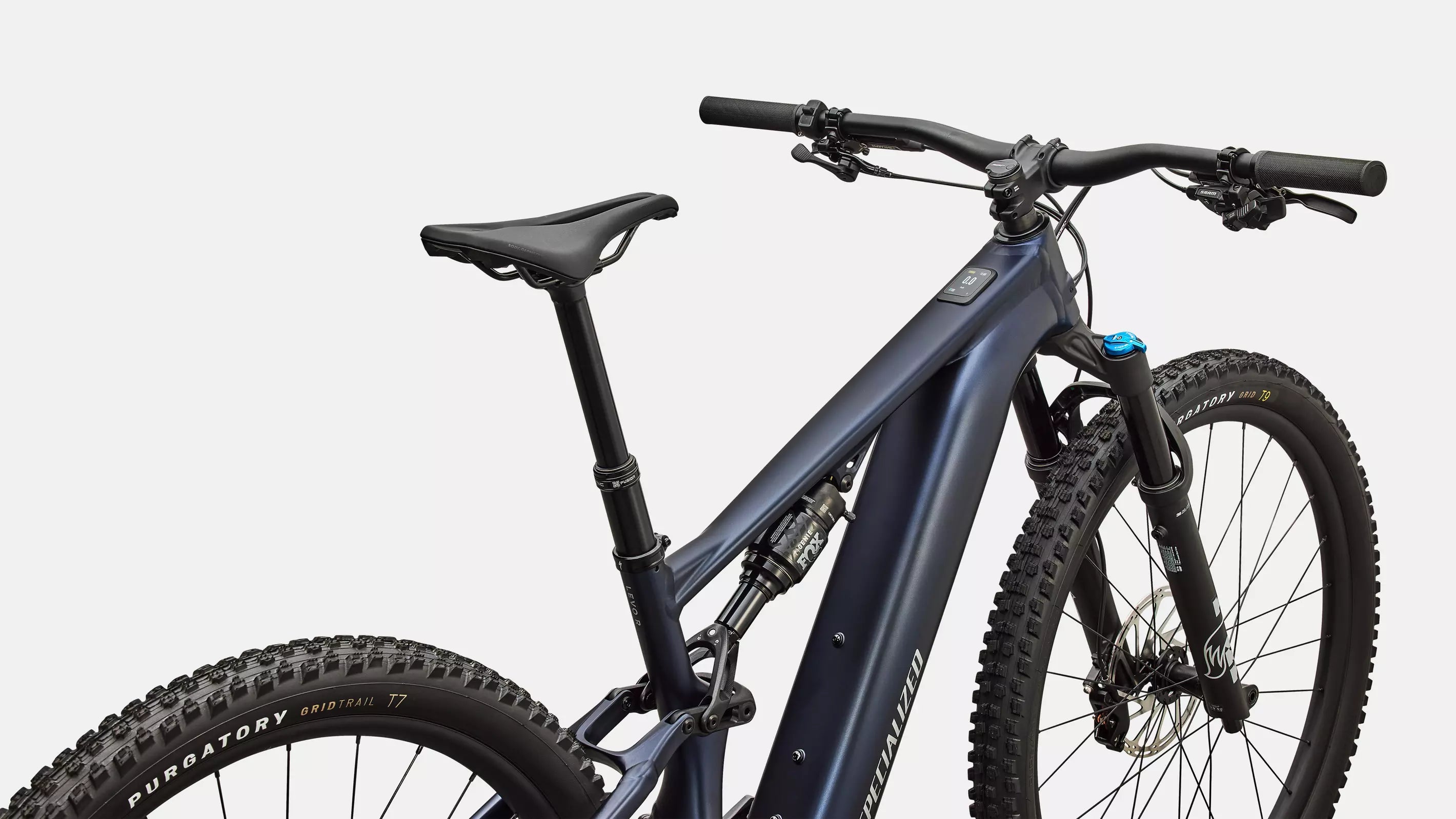 Bicicleta Turbo Levo R Comp Alloy S4 Color: Satin Metallic Deep Marine / Shadow Silver