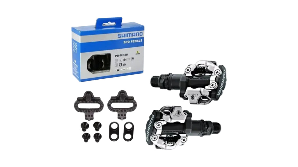 Pedales MTB Shimano PD-M520 Negro/Plateado SPD